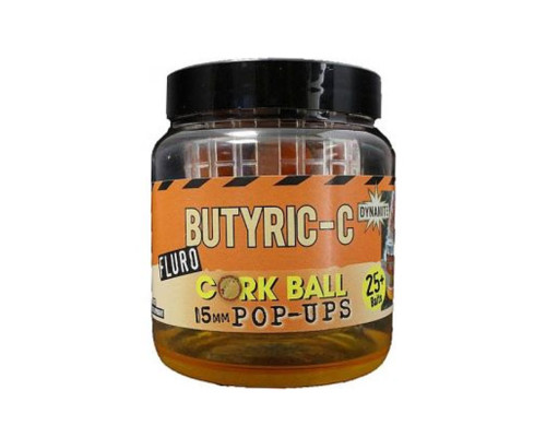 Бойлы Dynamite Baits Cork Ball Fluro Butyric-C Pop-Ups 15 мм