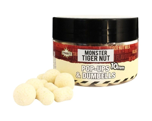 Бойлы Dynamite Baits Pop-Ups & Dumbells Monster Tiger Nut White 10мм