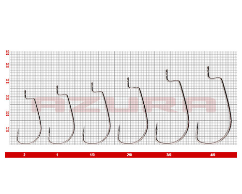 Крючки Azura Long Offset Worm Hook №1
