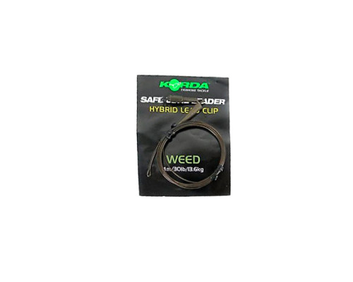 Гибридная оснастка Korda Hybrid Lead Clip Leader 40 lb Weedy 100 см