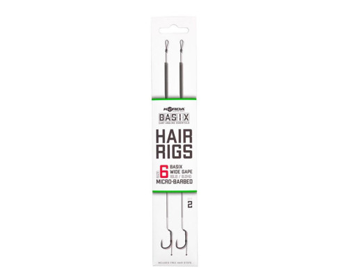 Готовый поводок Korda Basix Hair Rigs Wide Gape №6