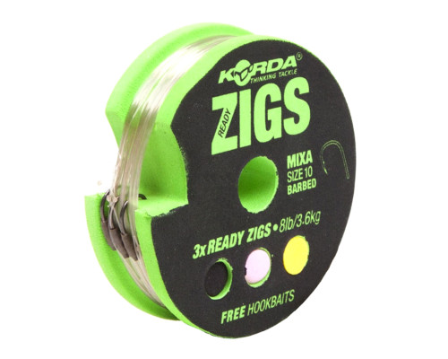 Готовая оснастка Korda Ready Zigs 8Ft 2.4м, №10 barbless