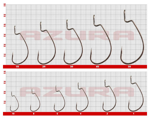 Крючки Azura Kenshin Offset Hook №1/0