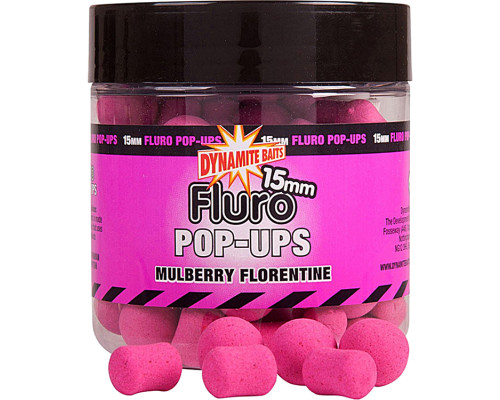 Бойлы Dynamite Baits Fluro Pop-Ups Mulberry Florentine 15 мм