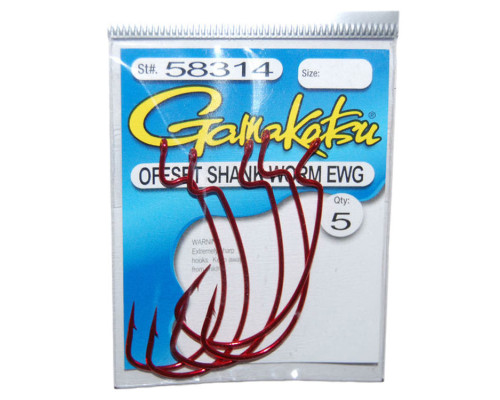 Крючки Gamakatsu Worm Offset EWG Red №4