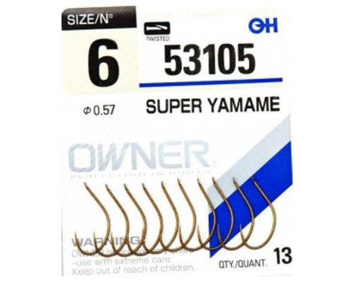Крючки Owner Super Yamame 53105 Woody Brown №06