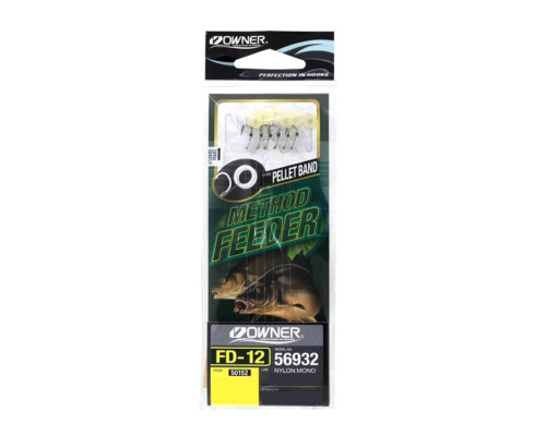 Крючки с поводком Owner Method Feeder Pellet Band FD-12 №10 0.20мм