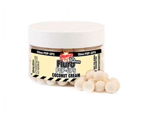 Бойлы Dynamite Baits Fluro Pop-Ups Coconut Cream 10 мм