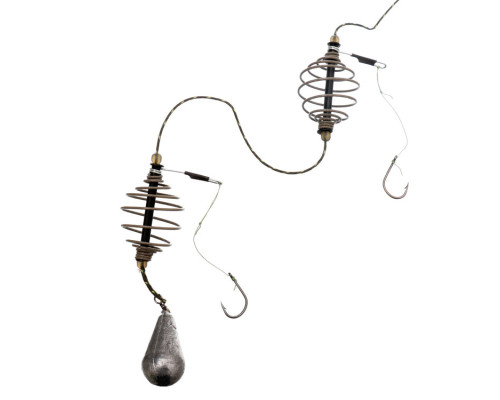 Оснастка карп-карась Flagman 2 кормушки 2 крючка №6 на ледкоре 40 г