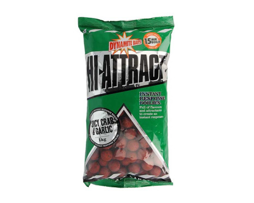 Бойлы Dynamite Baits Hi-Attract Spicy Crab & Garlic 15мм 1кг