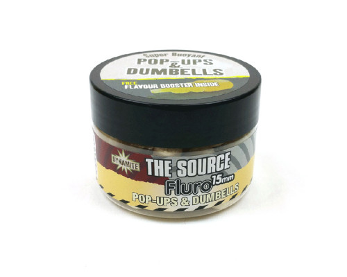 Бойлы Dynamite Baits Source White Fluro Pop-Ups and Dumbells 10 мм
