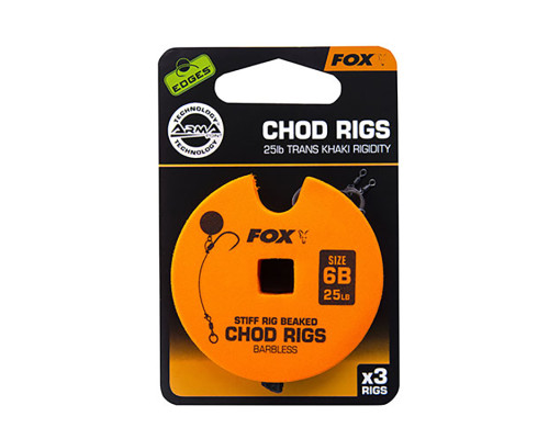 Готовый поводок Fox Edge Standart Chod Rig Barbless #6B