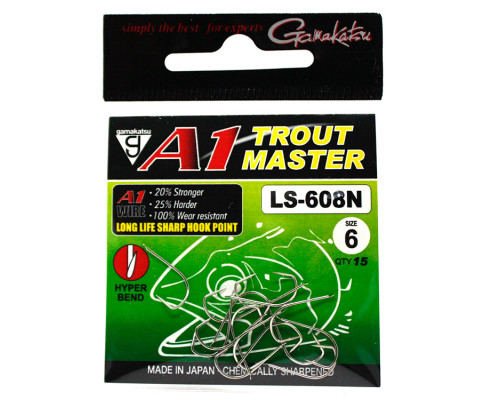 Крючки Gamakatsu A1 Trout Master LS-608N №6