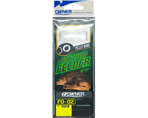 Крючок с поводком Owner Method Feeder Rig Pellet Band FD-02 №8