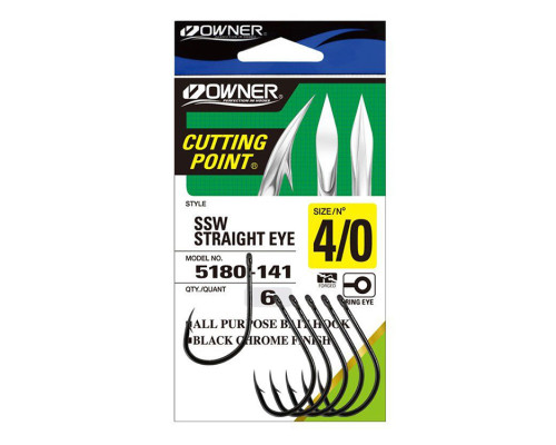 Крючки Owner 5180 SSW Streight Eye №2/0