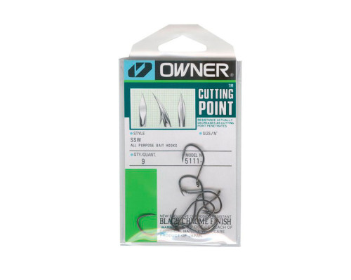 Крючки Owner Cut SSW 5111 Black Chrome №7/0