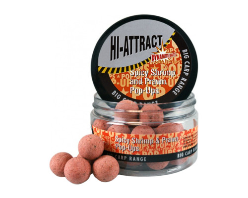 Бойлы Dynamite Baits Pop-Ups Hi-Attract Spicy Shrimp & Prawn 20мм