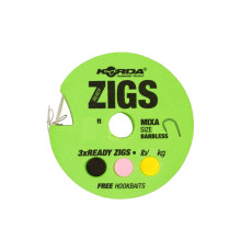 Готовая оснастка Korda Ready Zigs 12Ft 3.6м, №10 barbed