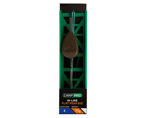 Готовая оснастка на ледкоре Carp Pro In-line Flat Pear №4 71 г