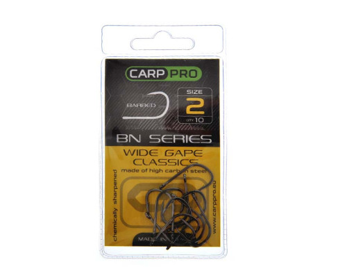 Крючки Carp Pro Black Nickel Wide Gape Classics №2