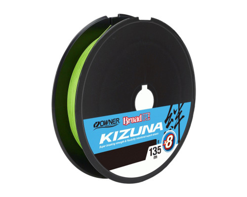 Шнур Owner Kizuna Broad PEx8 135м 0.15мм 8.2кг Chartreuse