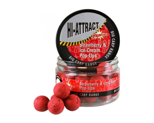 Бойлы Dynamite Baits Pop-Ups Hi-Attract Strawberry & Ice-Cream 20мм