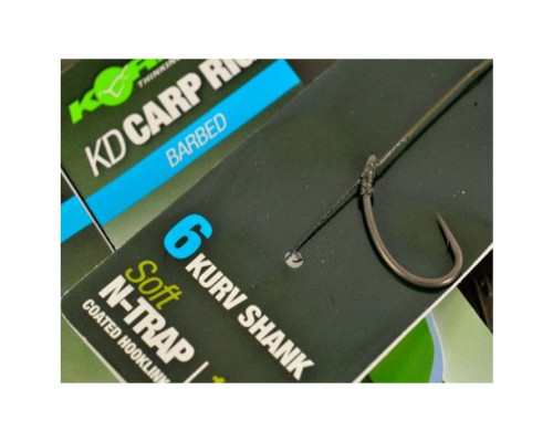 Готовый поводок Korda N Trap KD Rig №6 Kurv 15lb Barbed