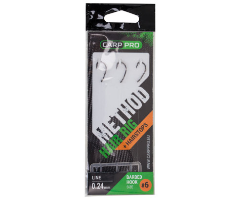 Готовый поводок с крючком Carp Pro Method Hair Rig Line 0.24мм №6
