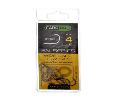 Крючки Carp Pro Black Nickel Wide Gape Classics №4