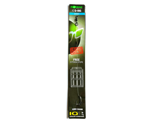 Оснастка волосяная Korda IQ D Rig 15lb Kurv Shank №4 Barbed
