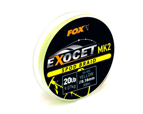 Шнур FOX Exocet MK2 Spod Braid 0.18мм Yellow